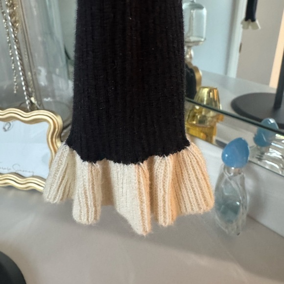 CAbi Adorn Black and Cream Ruffle  Sweater US small - Picture 5 of 7